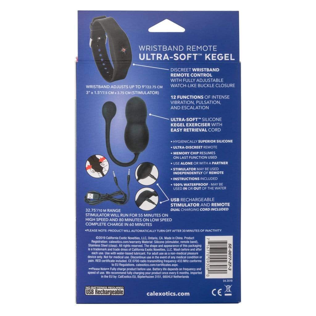 California Exotics - Wristband Remote Ultra Soft Kegel Balls (Black) -  Kegel Balls (Vibration) Rechargeable  Durio.sg