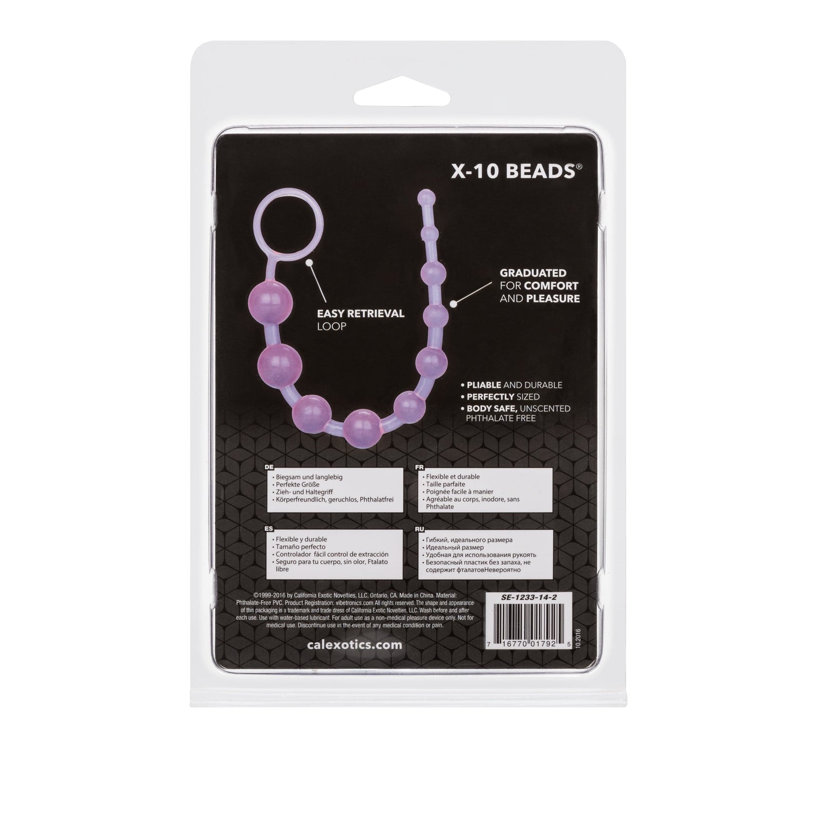 California Exotics - X 10 Beads Vibrating Anal Beads (Purple) -  Anal Beads (Non Vibration)  Durio.sg