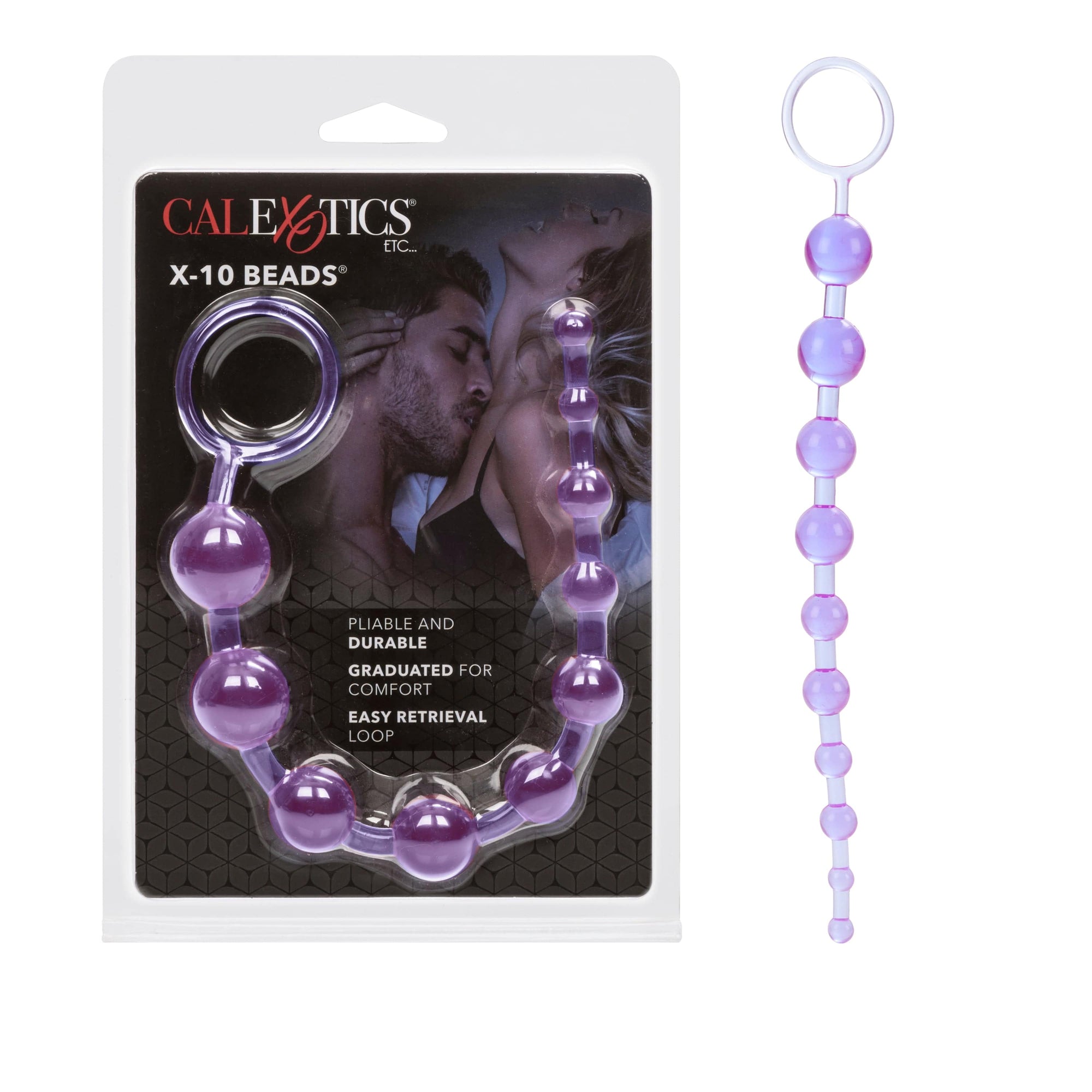 California Exotics - X 10 Beads Vibrating Anal Beads (Purple) -  Anal Beads (Non Vibration)  Durio.sg