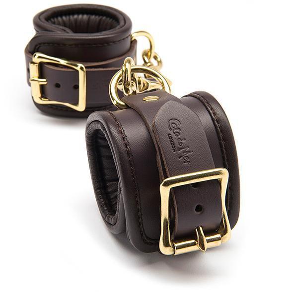 Coco de Mer - Leather Wrist Cuffs S/M (Brown) -  Hand/Leg Cuffs  Durio.sg