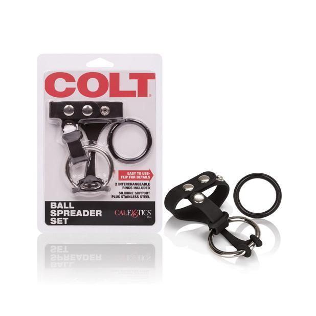 Colt - Ball Spreader Set (Black) -  Silicone Cock Cage (Non Vibration)  Durio.sg