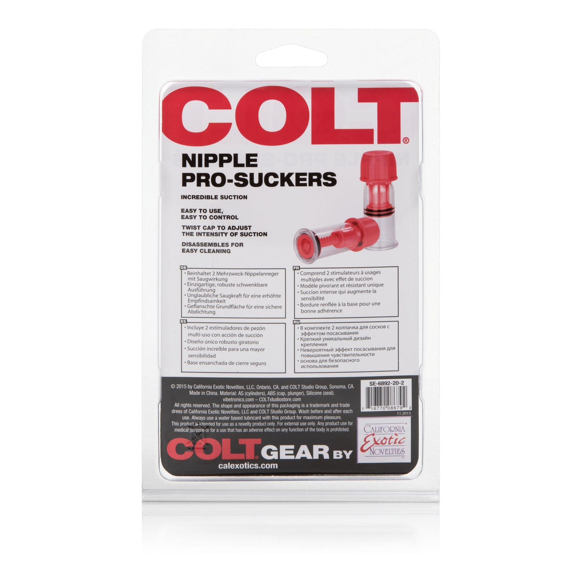 Colt - Gear Nipple Pro-Suckers (Red) -  Nipple Pumps (Non Vibration)  Durio.sg