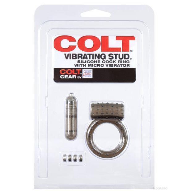 Colt - Vibrating Stud Silicone Cock Ring (Black) -  Silicone Cock Ring (Vibration) Non Rechargeable  Durio.sg
