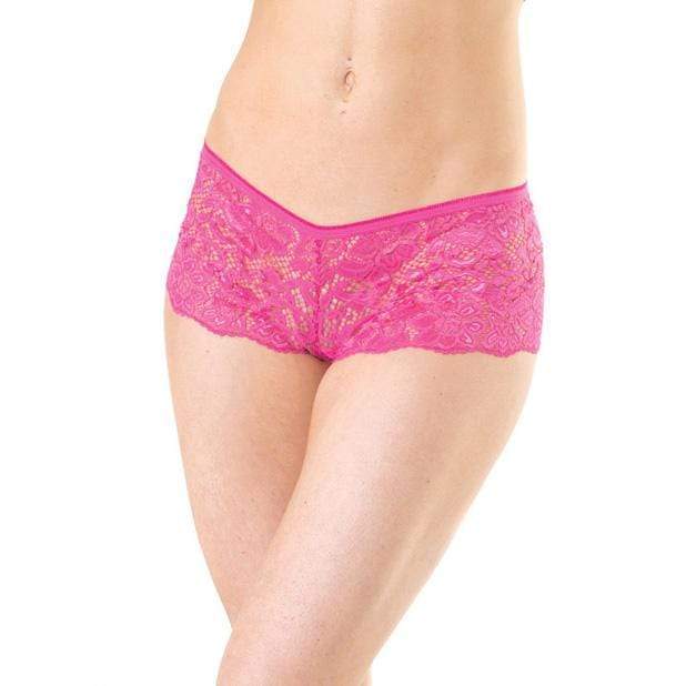 Coquette - Low Rise Stretch Scallop Lace Booty Short Panty XL (Pink) -  Panties  Durio.sg