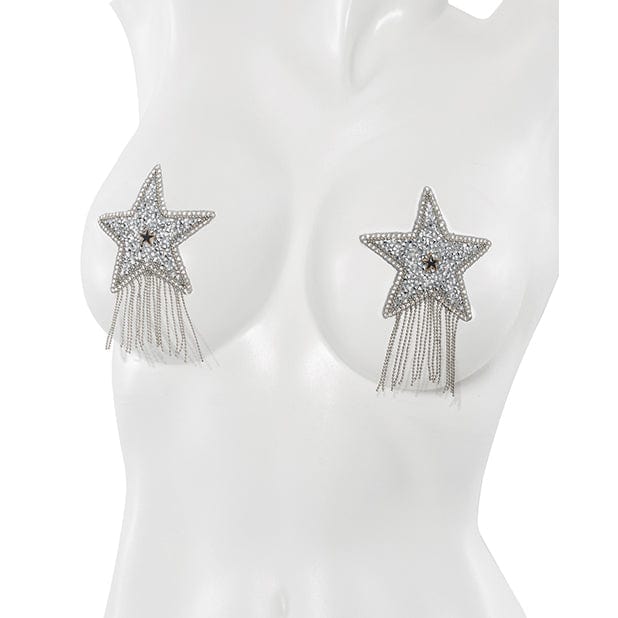 Coquette - Rhinestone Star Pasties Nipple Covers O/S (Silver) -  Nipple Covers  Durio.sg