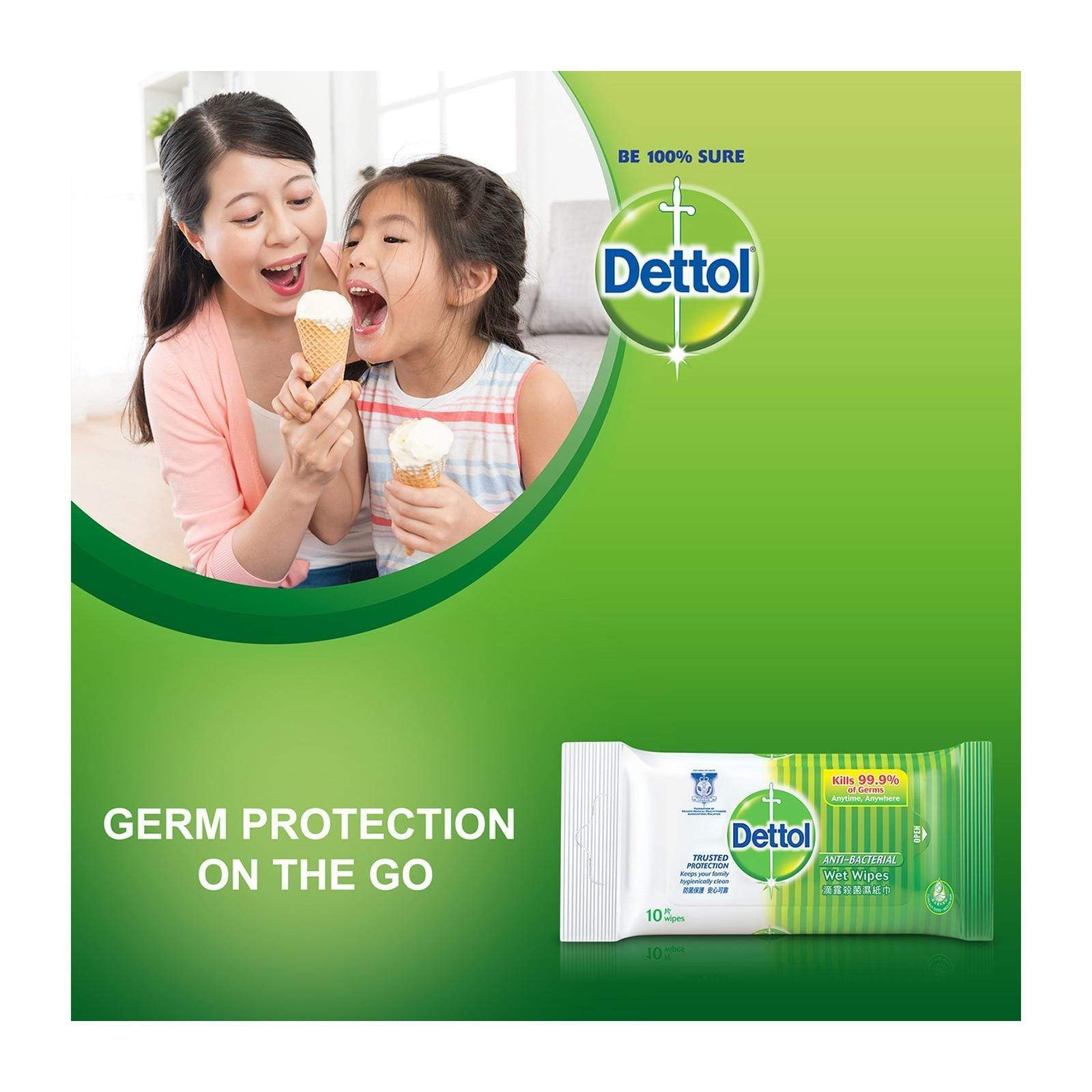 Dettol - Anti Bacterial Wet Wipes 10S -  Wet Wipes  Durio.sg