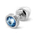 Diogol - Anni Butt Plug Round Silver & Blue 25 mm (Silver) -  Metal Anal Plug (Non Vibration)  Durio.sg