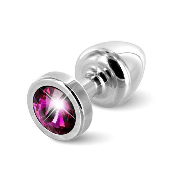Diogol - Anni Butt Plug Round Silver & Pink 25 mm (Silver) -  Metal Anal Plug (Non Vibration)  Durio.sg