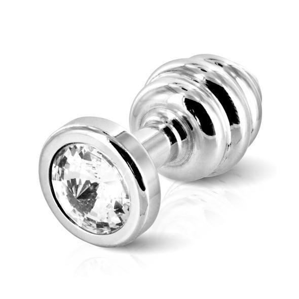 Diogol - Ano Butt Plug Ribbed Silver Platted 25 mm (Silver) -  Metal Anal Plug (Non Vibration)  Durio.sg