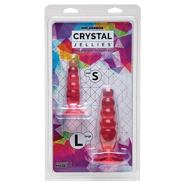 Doc Johnson - Crystal Jellies Anal Delight Trainer Kit (Pink) -  Anal Kit (Non Vibration)  Durio.sg