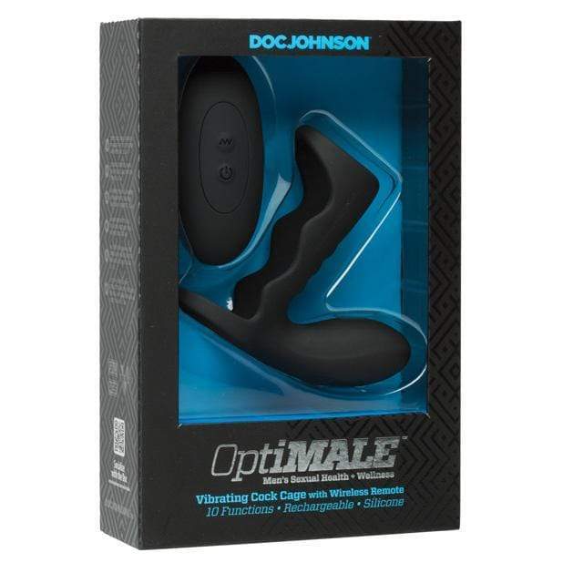 Doc Johnson - OptiMale Vibrating Cock Cage with Wireless Remote (Black) -  Remote Control Cock Sleeves (Vibration) Rechargeable  Durio.sg