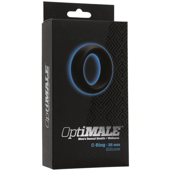 Doc Johnson - Optimale Cock Ring Thick 35mm (Black) -  Silicone Cock Ring (Non Vibration)  Durio.sg