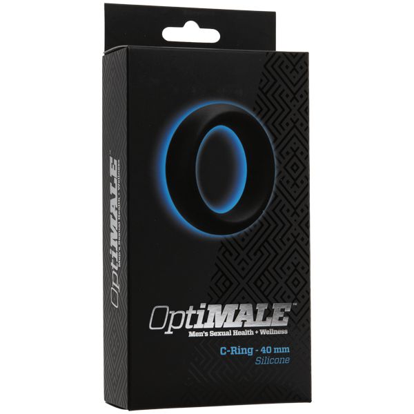 Doc Johnson - Optimale Cock Ring Thick 40mm (Black) -  Silicone Cock Ring (Non Vibration)  Durio.sg