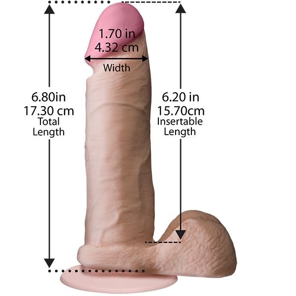 Doc Johnson - The Realistic Ultraskyn 6" Cock with Balls (Beige) -  Realistic Dildo with suction cup (Non Vibration)  Durio.sg