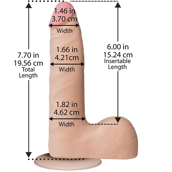 Doc Johnson - The Realistic Ultraskyn Slim 7" Cock with Balls (Beige) -  Realistic Dildo with suction cup (Non Vibration)  Durio.sg