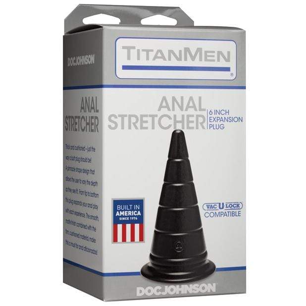 Doc Johnson - Titanmen Anal Stretcher 6" (Black) -  Anal Plug (Non Vibration)  Durio.sg