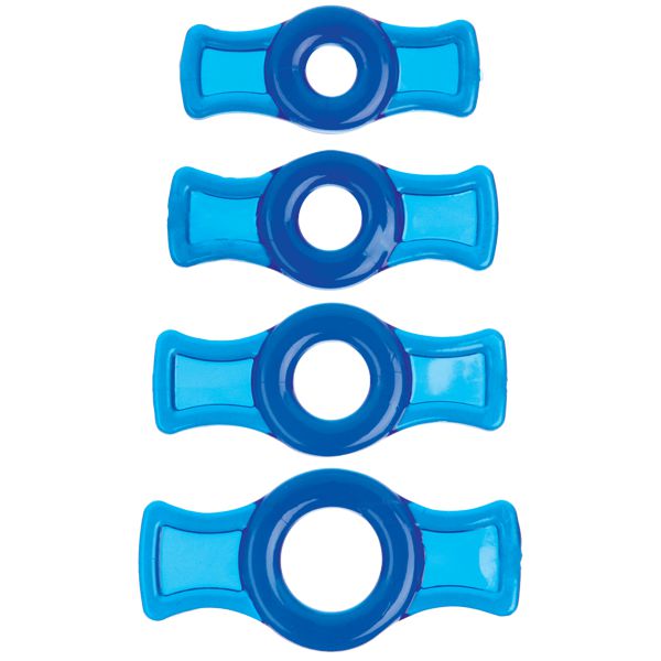 Doc Johnson - Titanmen Cock Ring Set (Blue) -  Rubber Cock Ring (Non Vibration)  Durio.sg