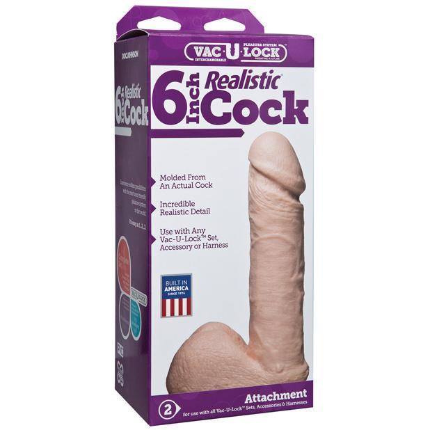 Doc Johnson - Vac-U-Lock Attachments in UR3 Strap-On Dildo 6" -  Strap On with Non hollow Dildo for Female (Non Vibration)  Durio.sg