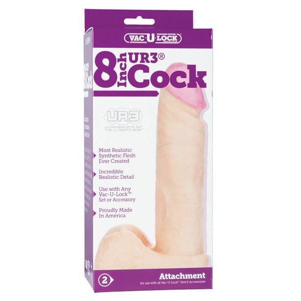 Doc Johnson - Vac-U-Lock Attachments in UR3 Strap-On Dildo 8" -  Strap On with Non hollow Dildo for Female (Non Vibration)  Durio.sg