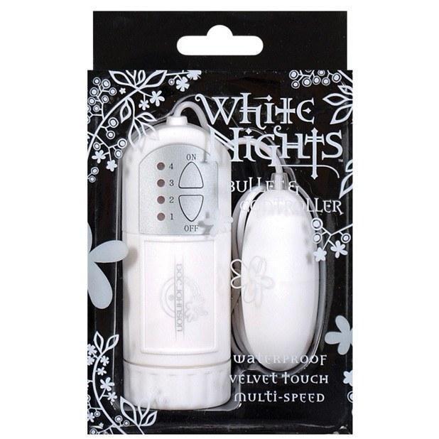 Doc Johnson - White Nights Bullet & Controller (White) -  Wired Remote Control Egg (Vibration) Non Rechargeable  Durio.sg