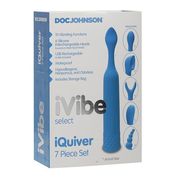 Doc Johnson - iVibe Select iQuiver 7 Piece Set Vibrator (Blue) -  Clit Massager (Vibration) Rechargeable  Durio.sg