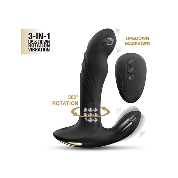 Dorcel - P Joy Double Action Rotating Prostate Massager (Black) -  Prostate Massager (Vibration) Rechargeable  Durio.sg