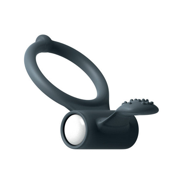 Dorcel - Power Clit Vibrating Cock Ring (Black) -  Silicone Cock Ring (Vibration) Non Rechargeable  Durio.sg