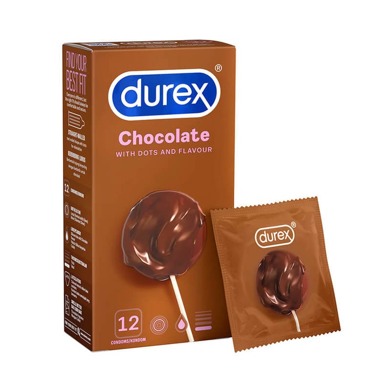 Durex - Chocolate Flavoured with Dots Textured Condoms 12s -  Condoms  Durio.sg