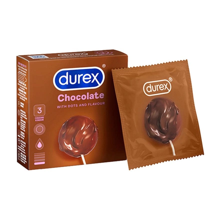 Durex - Chocolate Flavoured with Dots Textured Condoms 3s -  Condoms  Durio.sg
