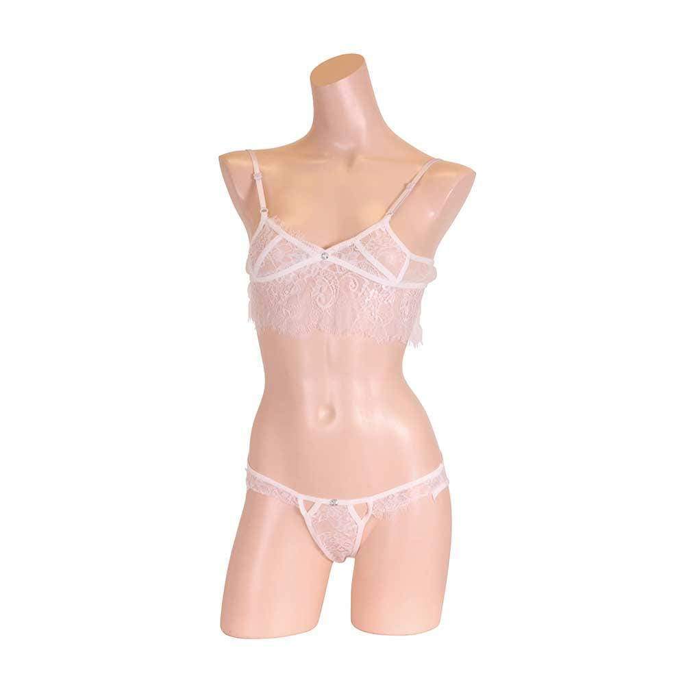 EROX - Aroma Feminine Lace Lingerie Set (White) -  Lingerie Set  Durio.sg