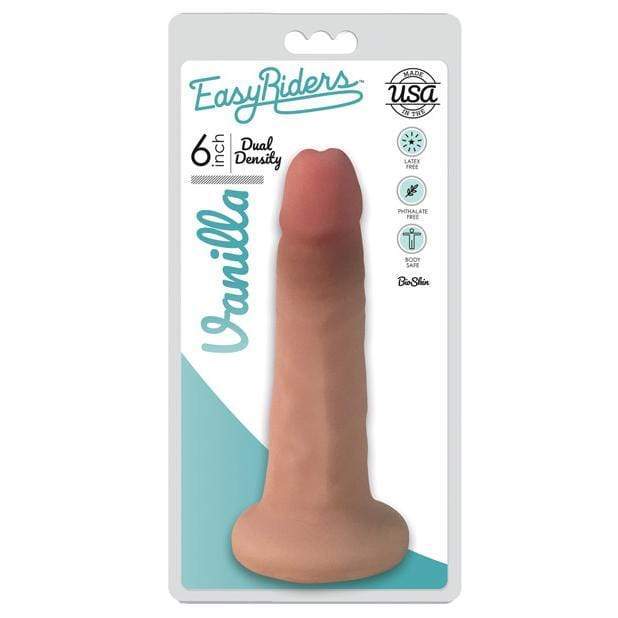 Easy Riders - Dual Density Slim Bioskin Dong Vanilla 6&quot; (Beige) -  Realistic Dildo w/o suction cup (Non Vibration)  Durio.sg