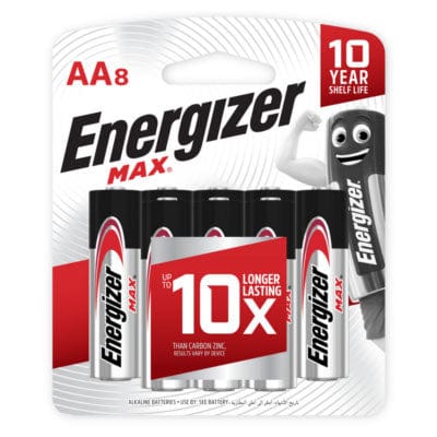 Energizer - Max Alkaline Power E91 AA Battery Value Pack - 8AA Battery 8888021200256 Durio.sg
