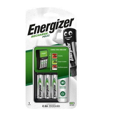 Energizer - Recharge Maxi Charger CHVCM4 with NH15P+ 4 AA Batteries (2000 mAh) -  Battery  Durio.sg