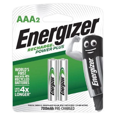 Energizer - Recharge Power Plus NH12RP2 Pack of 2 AAA Batteries (700mAh) -  Battery  Durio.sg