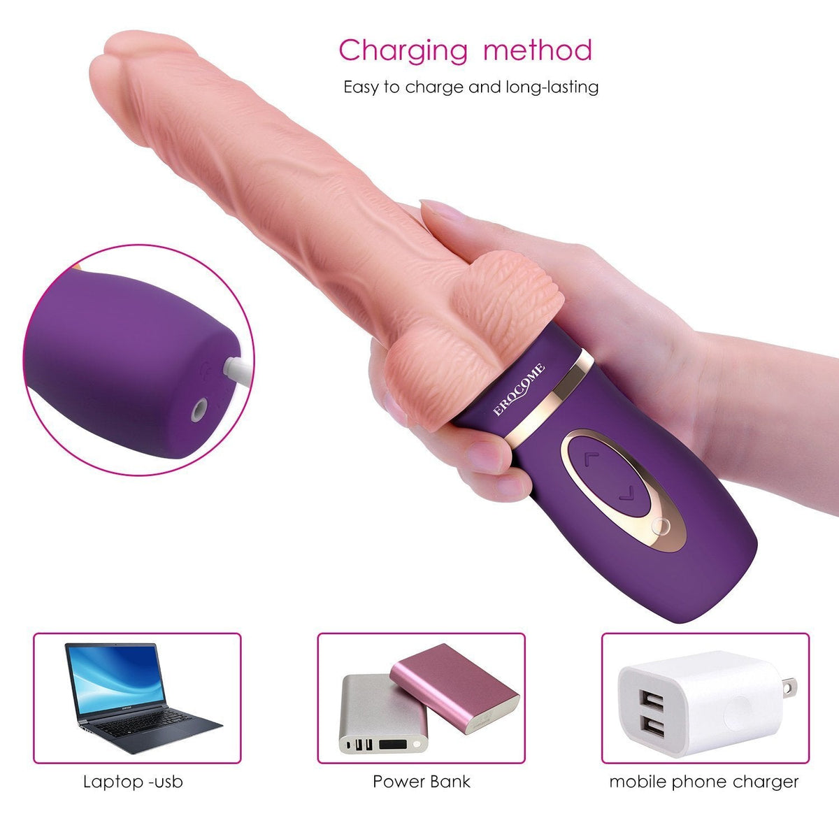 Erocome - Bootes Thrust Heat Realistic Dildo Vibrator (Beige) -  Realistic Dildo w/o suction cup (Vibration) Rechargeable  Durio.sg