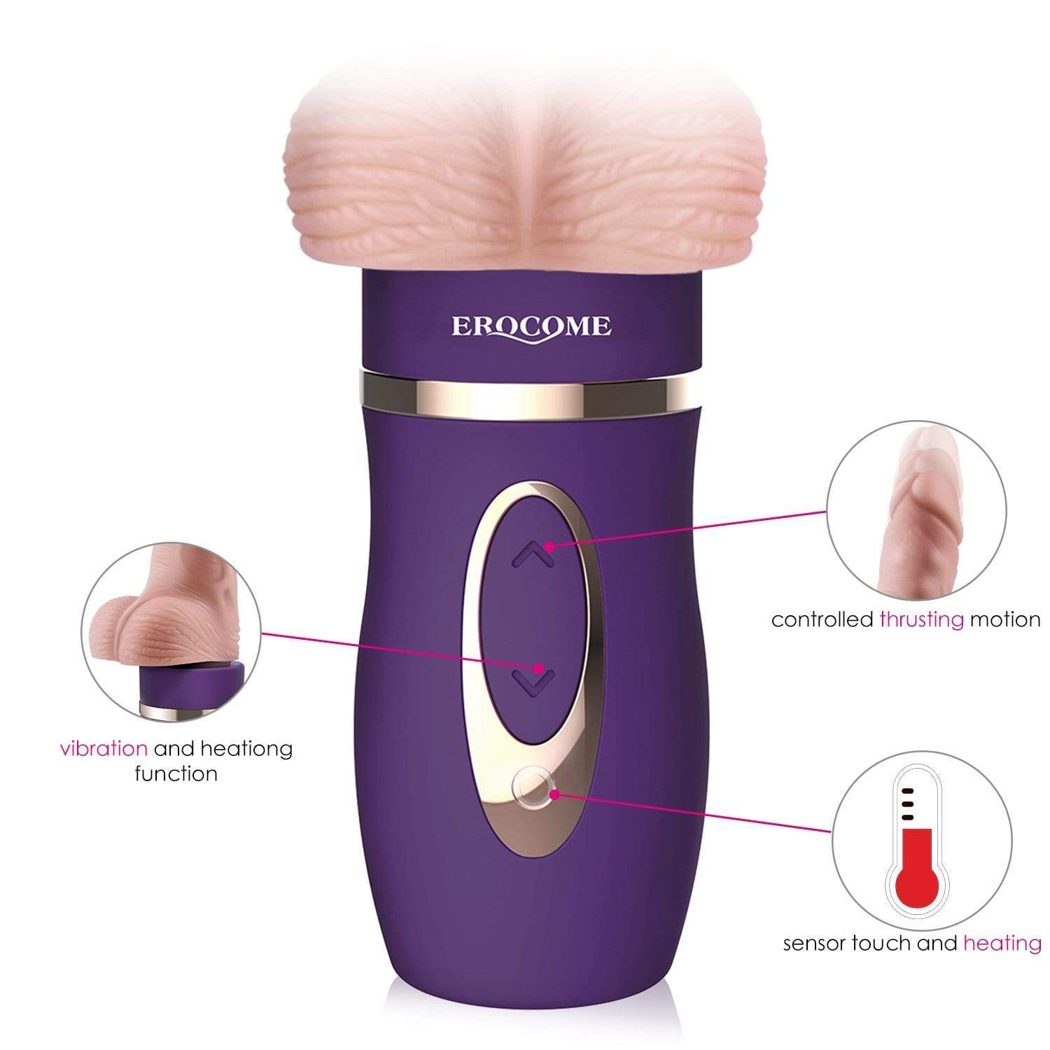 Erocome - Bootes Thrust Heat Realistic Dildo Vibrator (Beige) -  Realistic Dildo w/o suction cup (Vibration) Rechargeable  Durio.sg