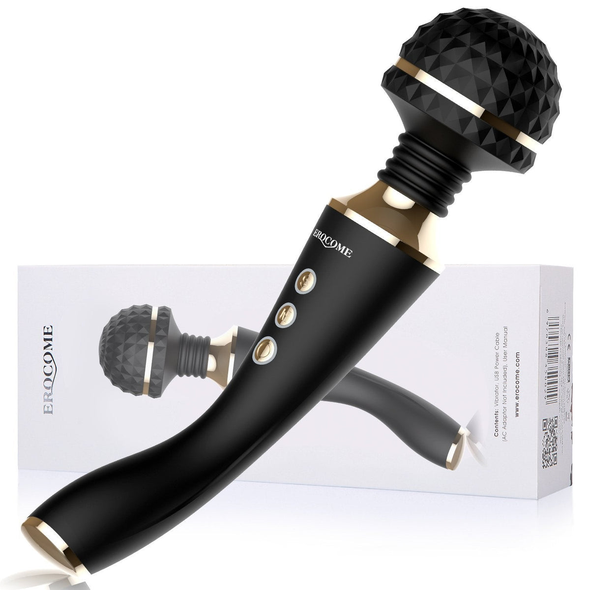 Erocome - CR. Austrilis Wand Massager (Black) -  Wand Massagers (Vibration) Rechargeable  Durio.sg