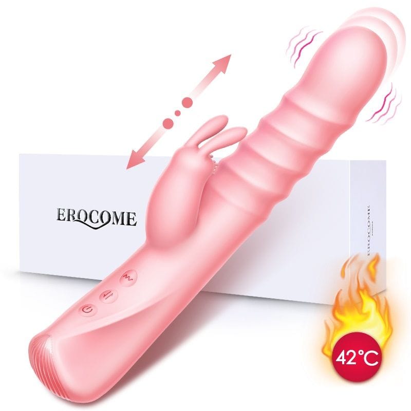 Erocome - Columba Thrusting Heating Rabbit Vibrator (Pink) -  Rabbit Dildo (Vibration) Rechargeable  Durio.sg