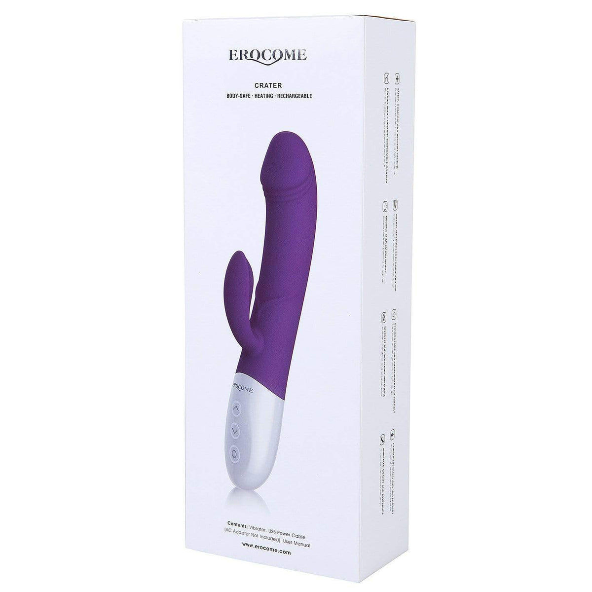 Erocome - Crater Rabbit Vibrator (Purple) -  Rabbit Dildo (Vibration) Rechargeable  Durio.sg