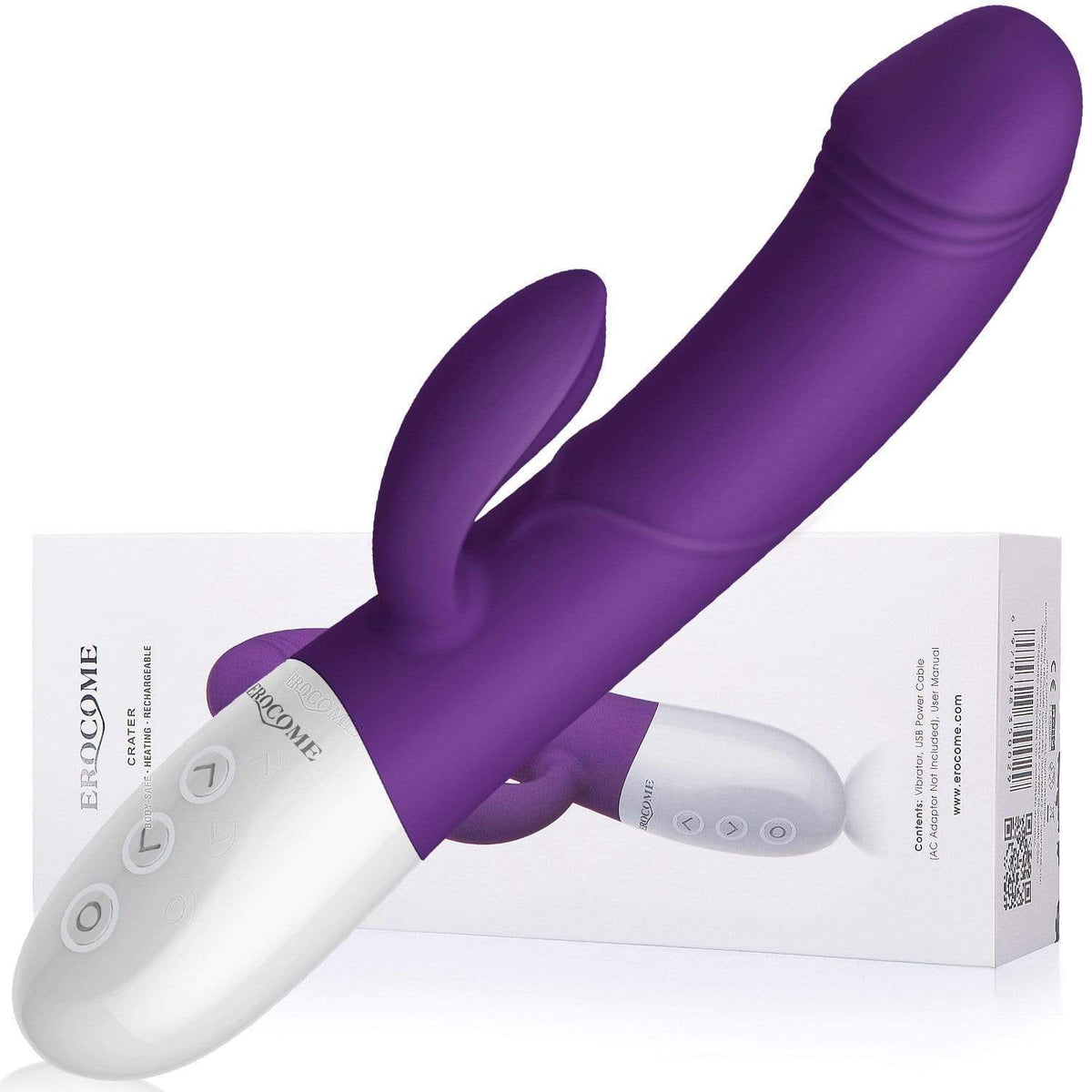 Erocome - Crater Rabbit Vibrator (Purple) -  Rabbit Dildo (Vibration) Rechargeable  Durio.sg