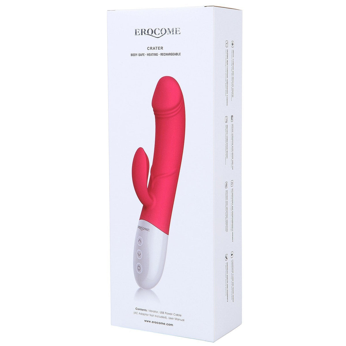 Erocome - Crater Rabbit Vibrator (Red) -  Rabbit Dildo (Vibration) Rechargeable  Durio.sg
