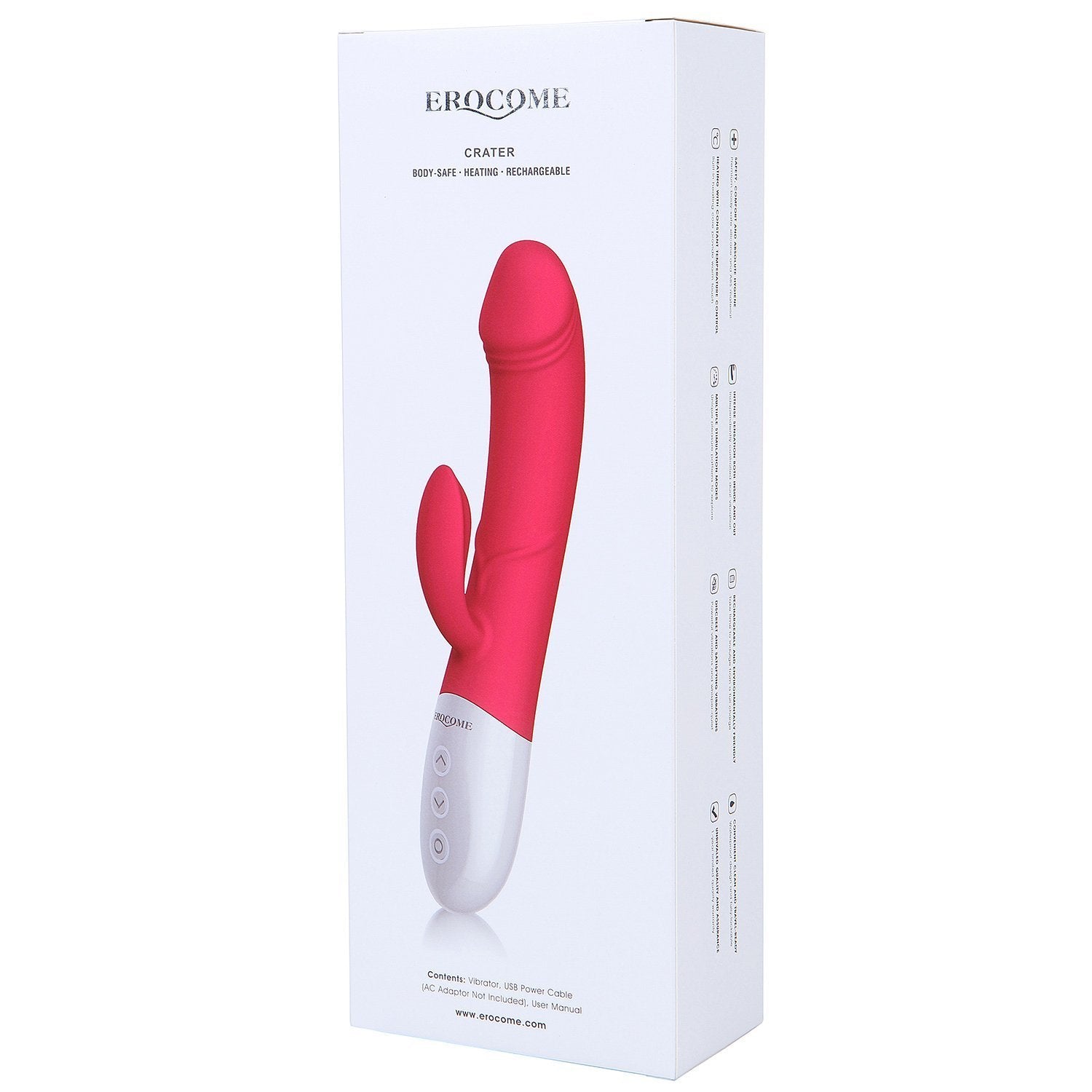 Erocome - Crater Rabbit Vibrator (Red) -  Rabbit Dildo (Vibration) Rechargeable  Durio.sg