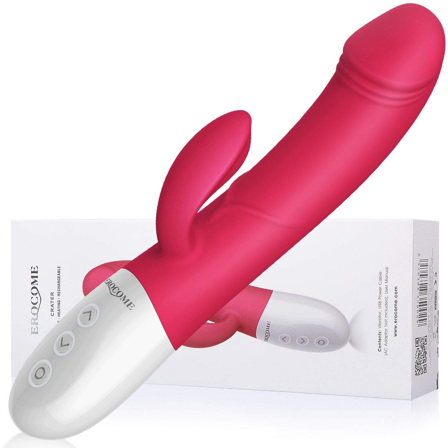 Erocome - Crater Rabbit Vibrator (Red) -  Rabbit Dildo (Vibration) Rechargeable  Durio.sg