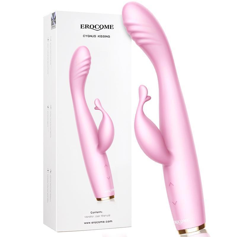 Erocome - Cygnus Rechargeable Kissing Rabbit Vibrator (Pink) -  Rabbit Dildo (Vibration) Rechargeable  Durio.sg