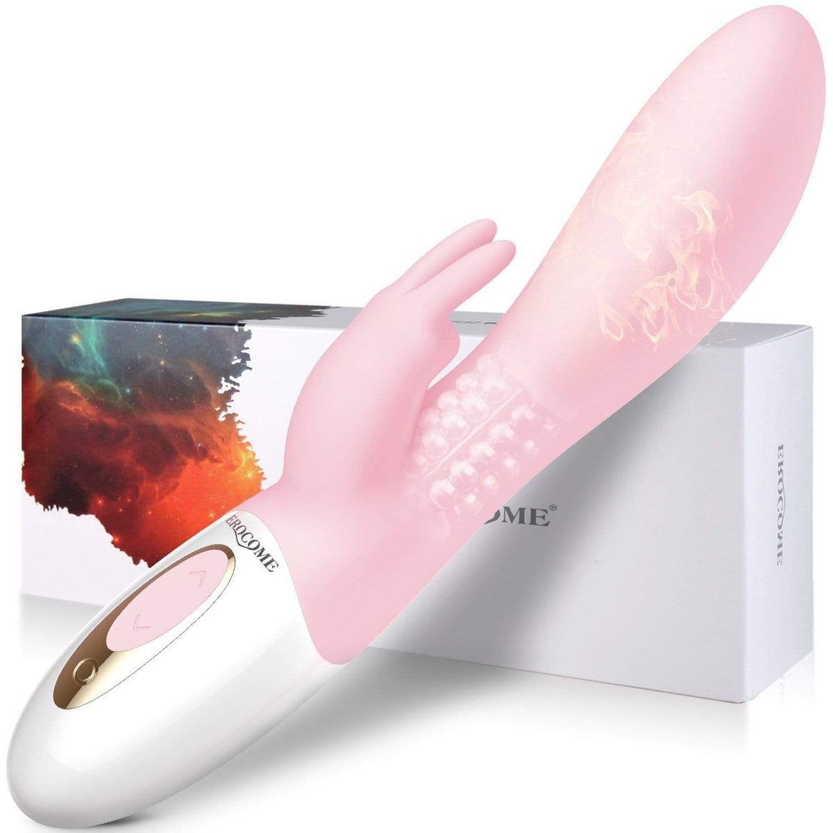 Erocome - Hydra Heat Rotating Rabbit Vibrator(Pink) -  Rabbit Dildo (Vibration) Rechargeable  Durio.sg