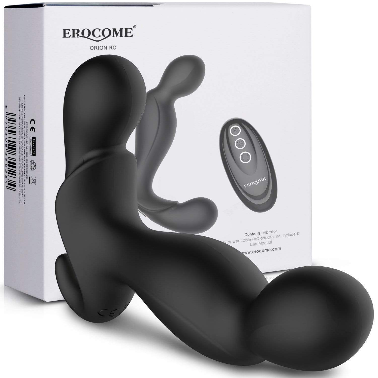 Erocome - Orion Remote Control Vibrating Prostate Massager (Black) -  Remote Control Anal Plug (Vibration) Rechargeable  Durio.sg