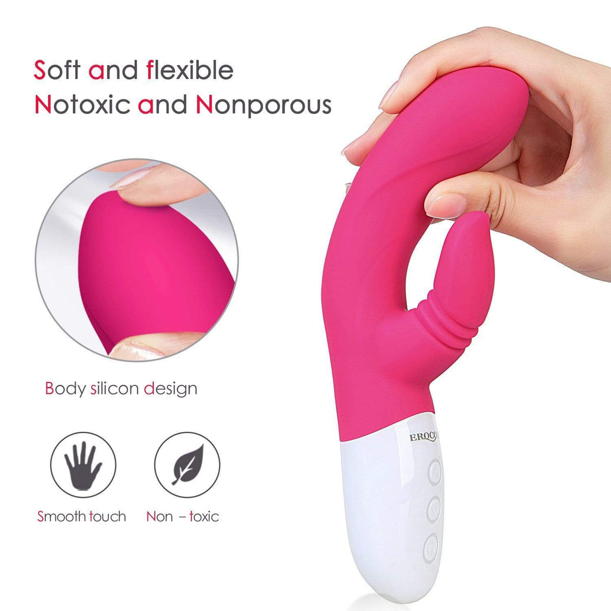 Erocome - Pegasus Rabbit Vibrator (Cerise) -  Rabbit Dildo (Vibration) Rechargeable  Durio.sg
