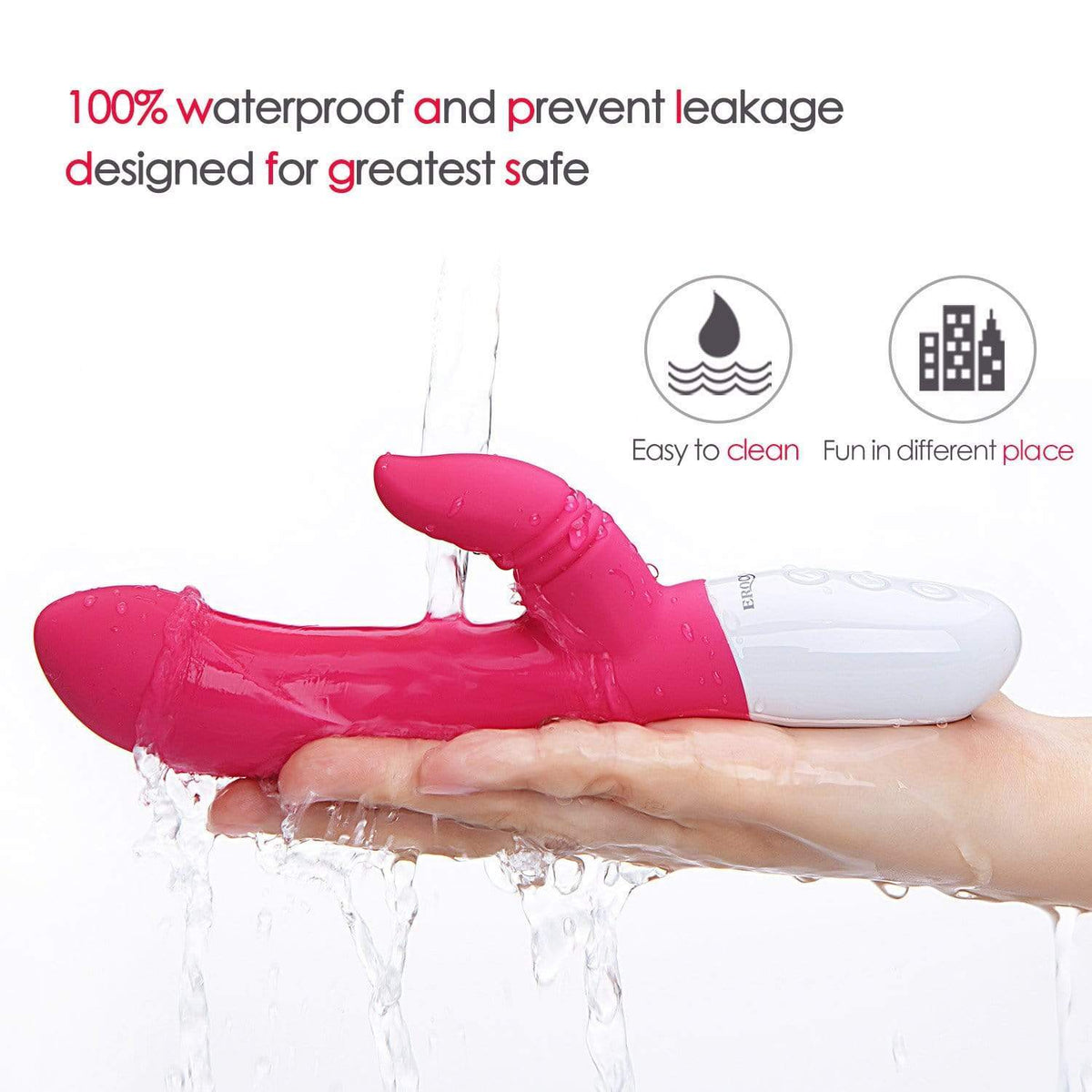 Erocome - Pegasus Rabbit Vibrator (Cerise) -  Rabbit Dildo (Vibration) Rechargeable  Durio.sg
