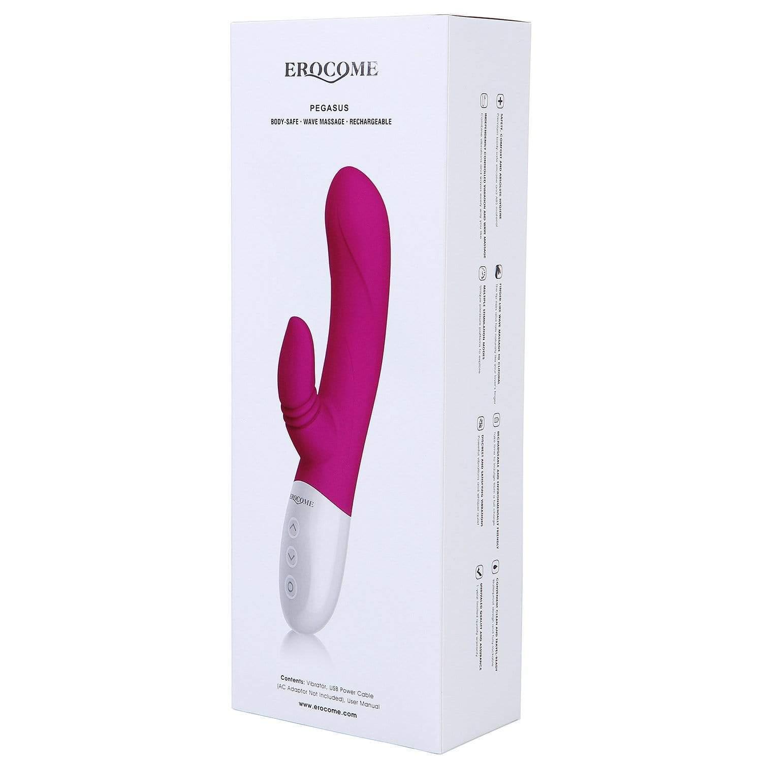 Erocome - Pegasus Rabbit Vibrator (Deep Rose) -  Rabbit Dildo (Vibration) Rechargeable  Durio.sg