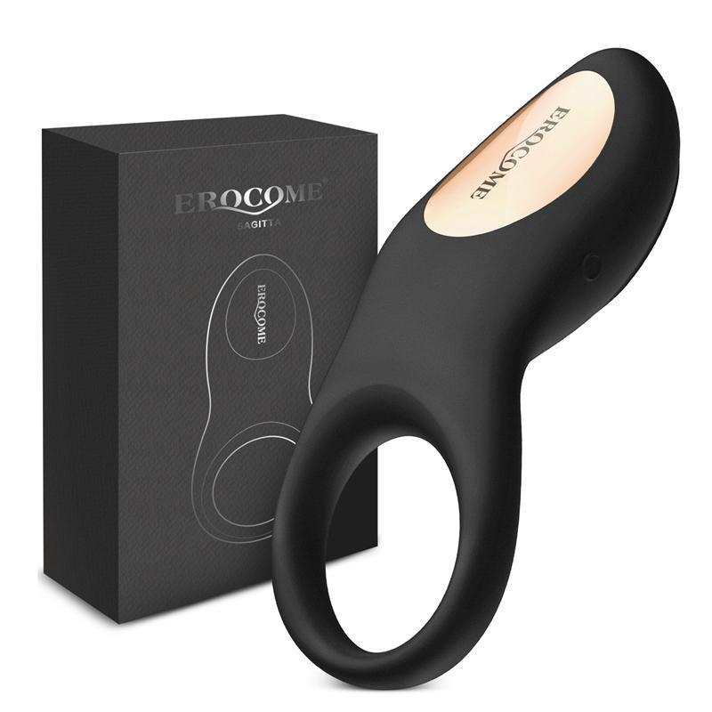 Erocome - Sagitta Rechargeable Silicone Cock Ring (Black) -  Silicone Cock Ring (Vibration) Rechargeable  Durio.sg